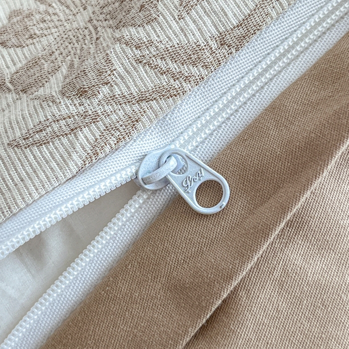 91家纺网 家纺一手货源 找家纺 恋人优选 2026新款全棉纯棉三层提花四件套 花蔓吟-咖