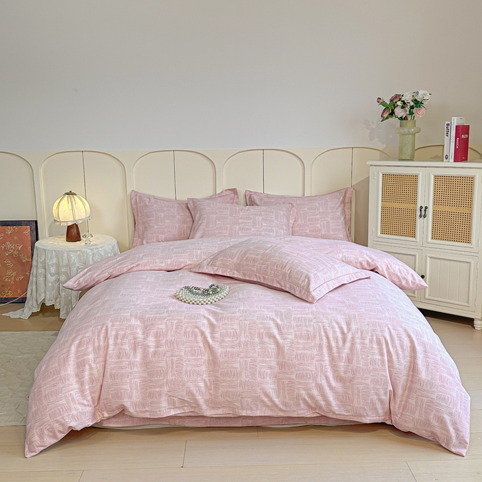 91家纺网 家纺一手货源 找家纺 凌鼎 2026新款喷气加厚磨毛四件套系列1都市新贵粉