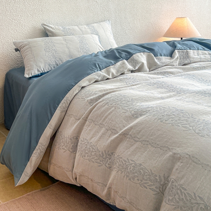 91家纺网 家纺一手货源 找家纺 恋人优选 2026新款全棉纯棉三层提花四件套 花蔓吟-兰