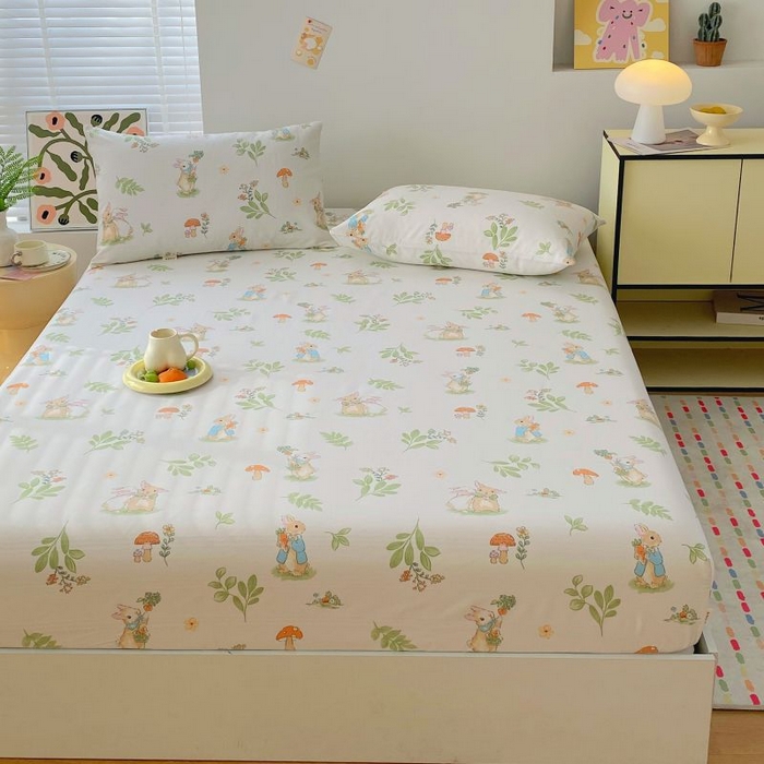 91家纺网 家纺一手货源 找家纺 （总）欧妮家纺 2025新款老粗布单床笠原棉粗布床笠夏季凉席枕套三件套-三枚缎系列