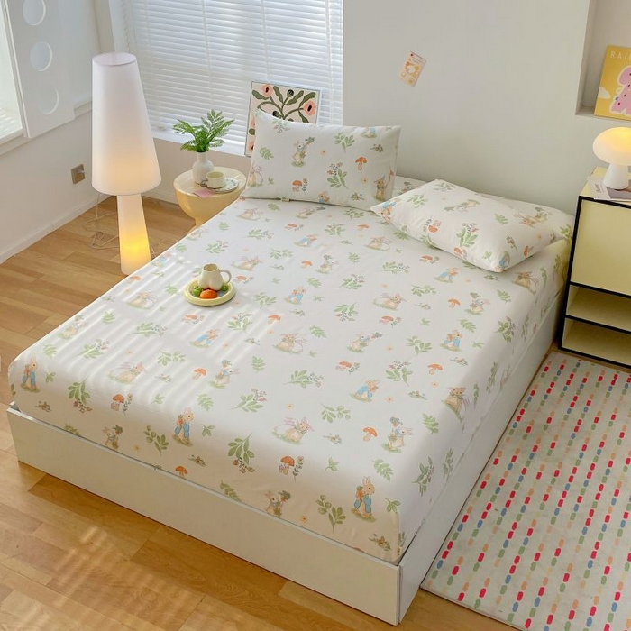 91家纺网 家纺一手货源 找家纺 （总）欧妮家纺 2025新款老粗布单床笠原棉粗布床笠夏季凉席枕套三件套-三枚缎系列