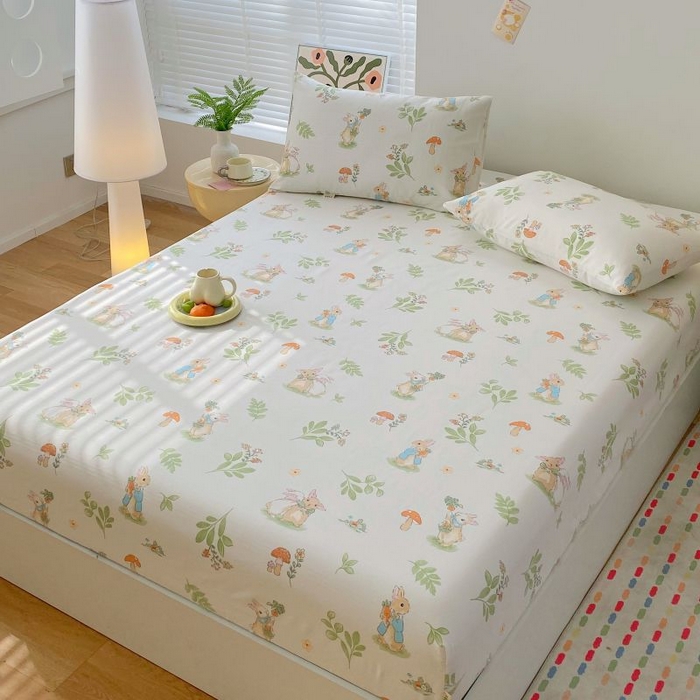 91家纺网 家纺一手货源 找家纺 （总）欧妮家纺 2025新款老粗布单床笠原棉粗布床笠夏季凉席枕套三件套-三枚缎系列