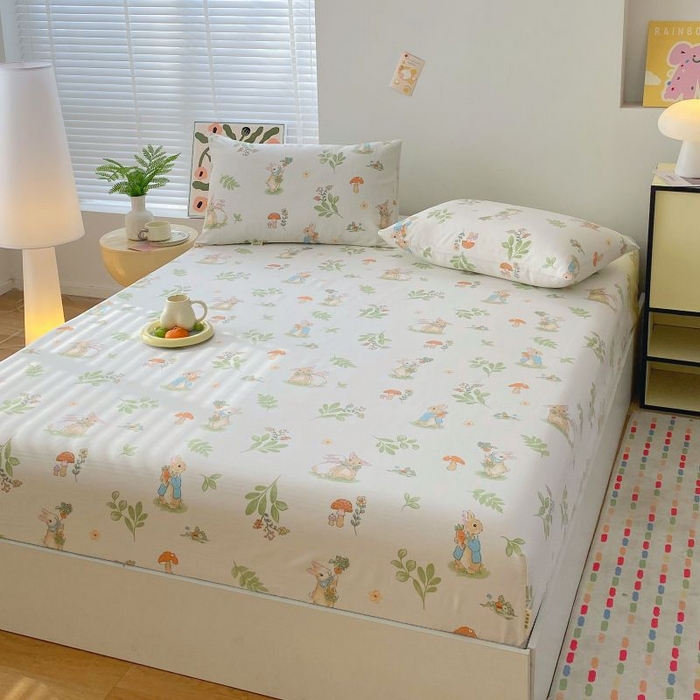 91家纺网 家纺一手货源 找家纺 （总）欧妮家纺 2025新款老粗布单床笠原棉粗布床笠夏季凉席枕套三件套-三枚缎系列