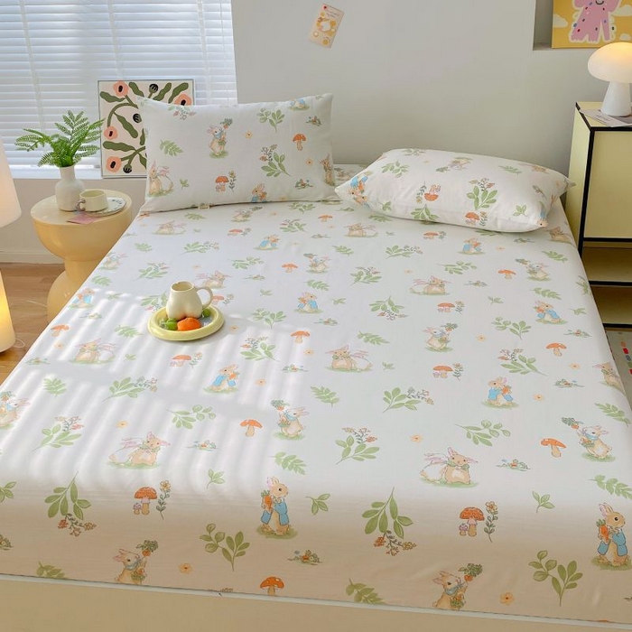 91家纺网 家纺一手货源 找家纺 （总）欧妮家纺 2025新款老粗布单床笠原棉粗布床笠夏季凉席枕套三件套-三枚缎系列