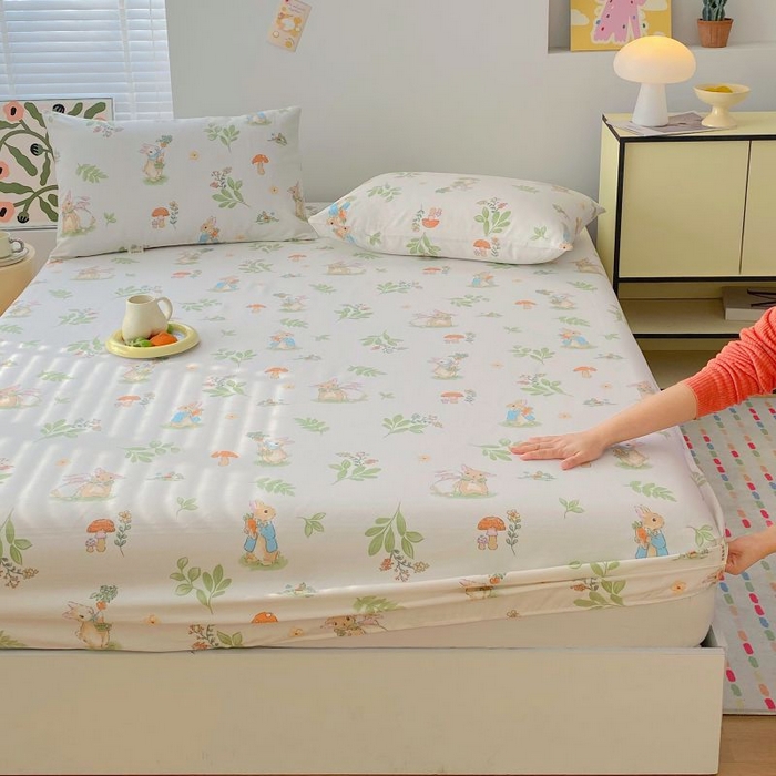 91家纺网 家纺一手货源 找家纺 （总）欧妮家纺 2025新款老粗布单床笠原棉粗布床笠夏季凉席枕套三件套-三枚缎系列