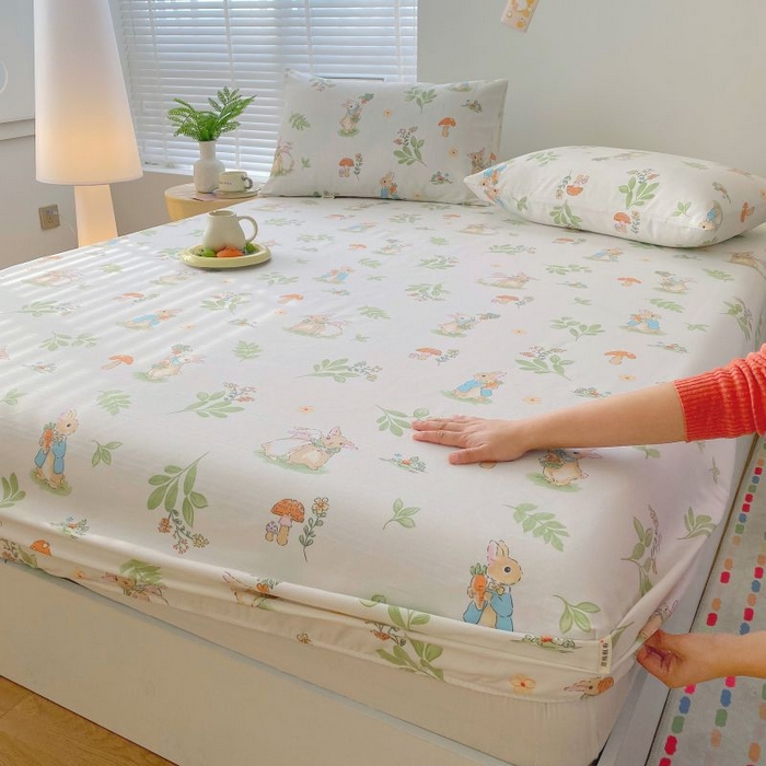 91家纺网 家纺一手货源 找家纺 （总）欧妮家纺 2025新款老粗布单床笠原棉粗布床笠夏季凉席枕套三件套-三枚缎系列