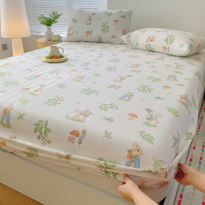 91家纺网 家纺一手货源 找家纺 （总）欧妮家纺 2025新款老粗布单床笠原棉粗布床笠夏季凉席枕套三件套-三枚缎系列