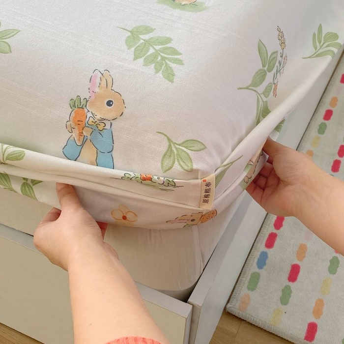 91家纺网 家纺一手货源 找家纺 （总）欧妮家纺 2025新款老粗布单床笠原棉粗布床笠夏季凉席枕套三件套-三枚缎系列