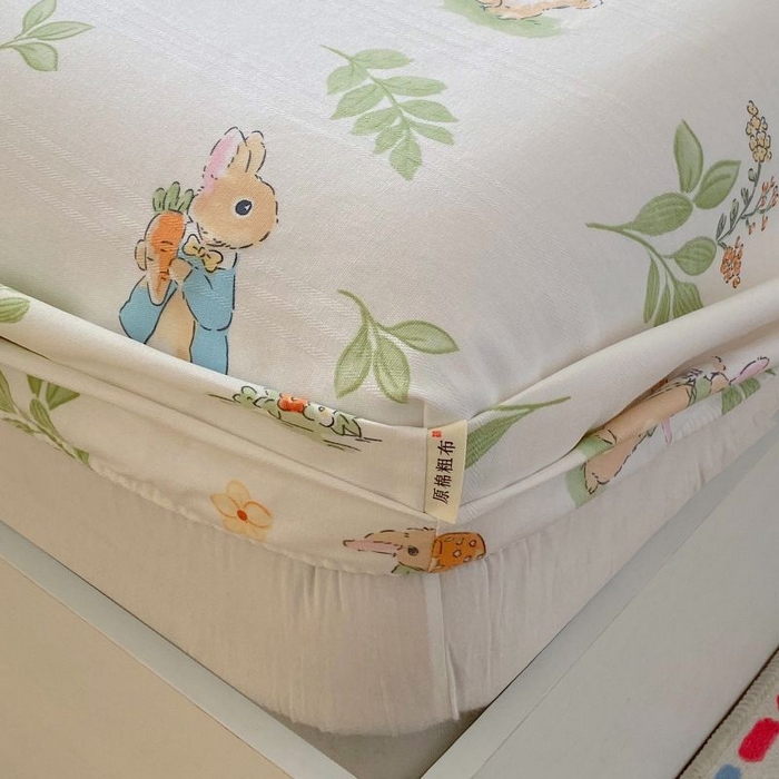 91家纺网 家纺一手货源 找家纺 （总）欧妮家纺 2025新款老粗布单床笠原棉粗布床笠夏季凉席枕套三件套-三枚缎系列