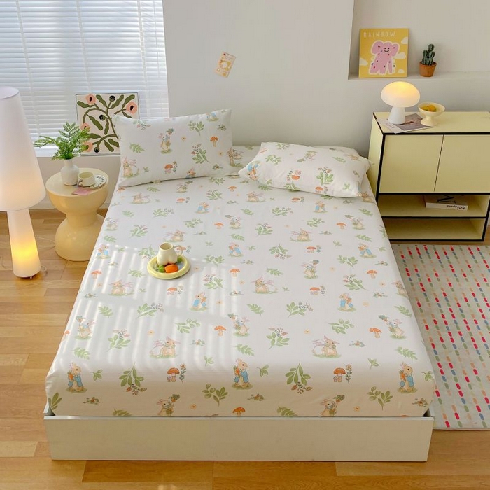 91家纺网 家纺一手货源 找家纺 （总）欧妮家纺 2025新款老粗布单床笠原棉粗布床笠夏季凉席枕套三件套-三枚缎系列