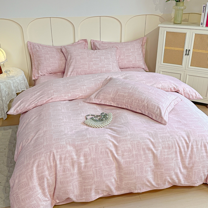 91家纺网 家纺一手货源 找家纺 凌鼎 2026新款喷气加厚磨毛四件套系列1都市新贵粉