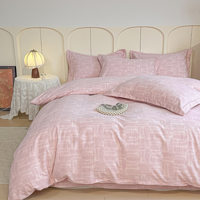 91家纺网 家纺一手货源 找家纺 凌鼎 2026新款喷气加厚磨毛四件套系列1都市新贵粉