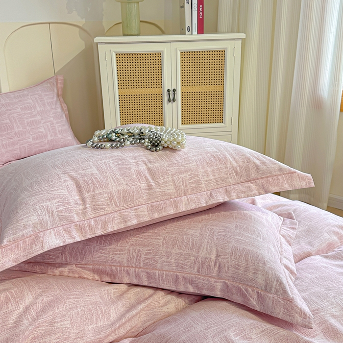 91家纺网 家纺一手货源 找家纺 凌鼎 2026新款喷气加厚磨毛四件套系列1都市新贵粉