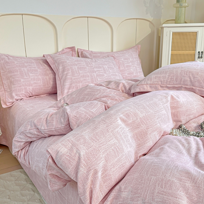 91家纺网 家纺一手货源 找家纺 凌鼎 2026新款喷气加厚磨毛四件套系列1都市新贵粉