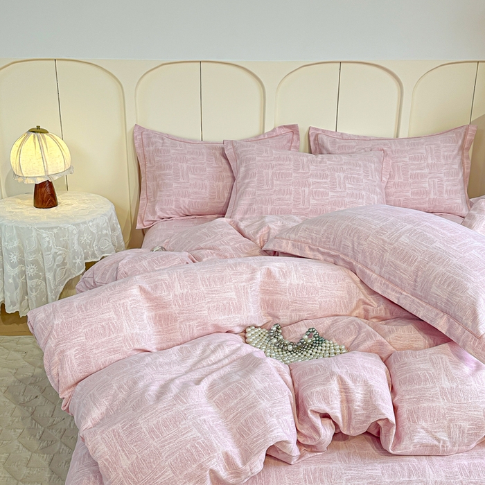 91家纺网 家纺一手货源 找家纺 凌鼎 2026新款喷气加厚磨毛四件套系列1都市新贵粉