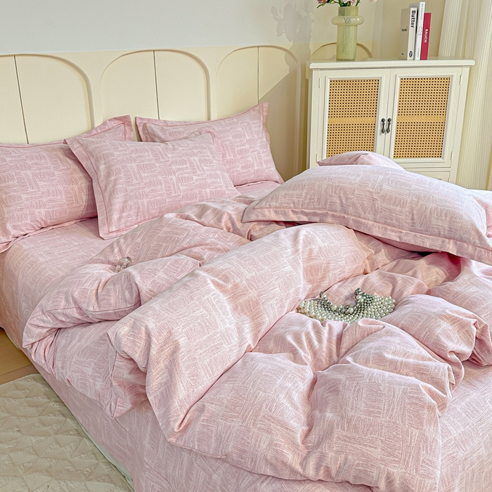 91家纺网 家纺一手货源 找家纺 凌鼎 2026新款喷气加厚磨毛四件套系列1都市新贵粉