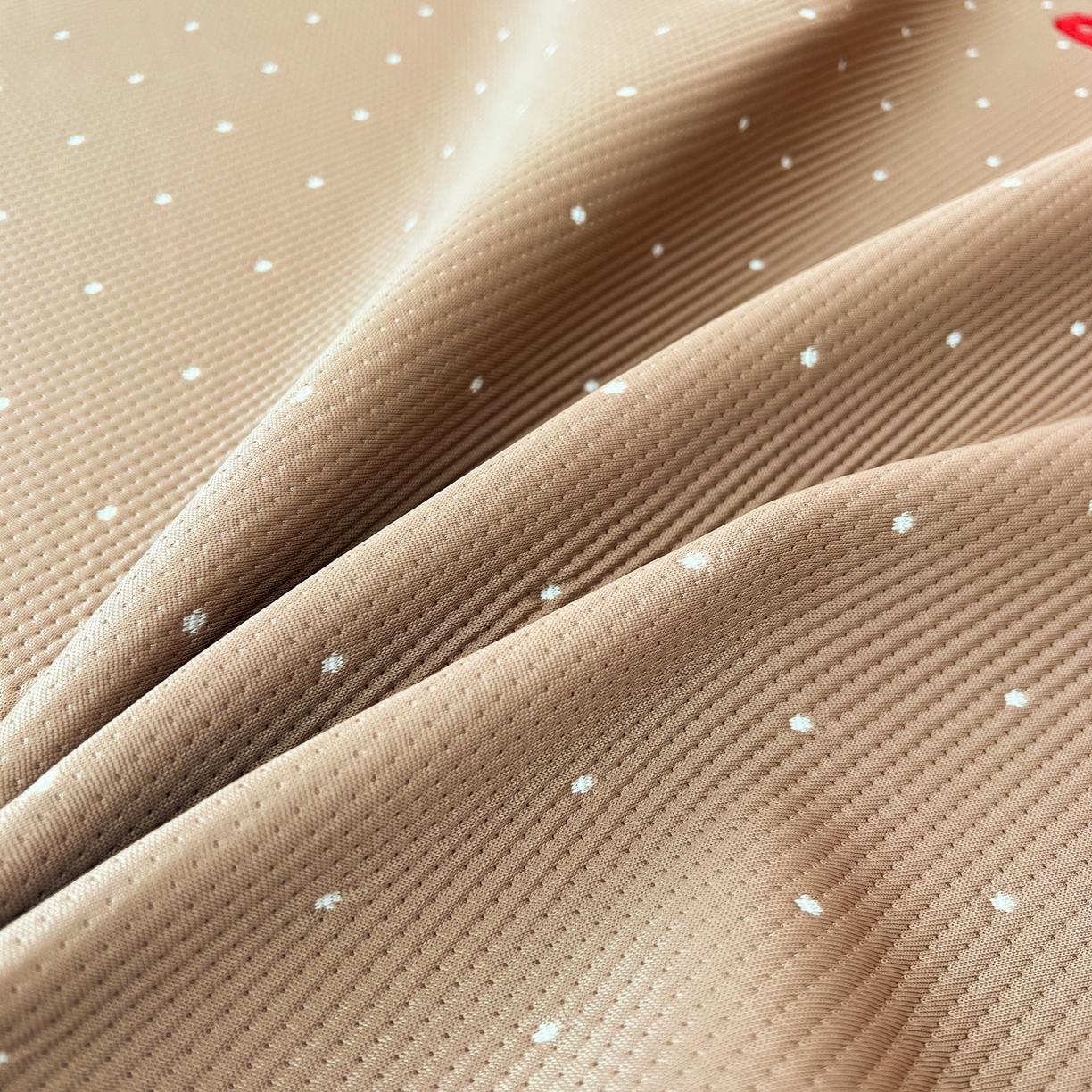 91家纺网 家纺一手货源 找家纺 十里居 2026新款A类凉感PE毛巾绣提花凉席席子-奶酪饼干系列 奶酪饼干-波点咖