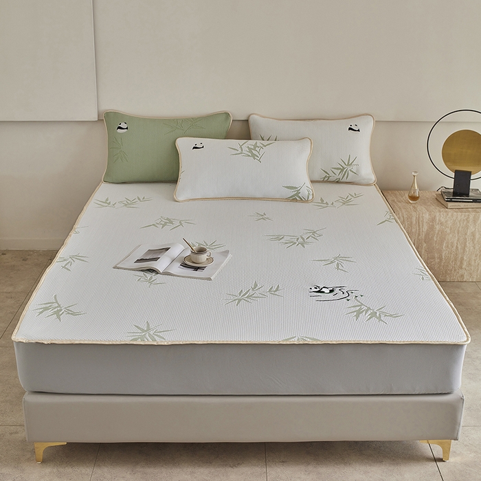 91家纺网 家纺一手货源 找家纺 （总）千朵森 2026新款冰岛冰感丝绿野仙踪床笠款凉席三件套