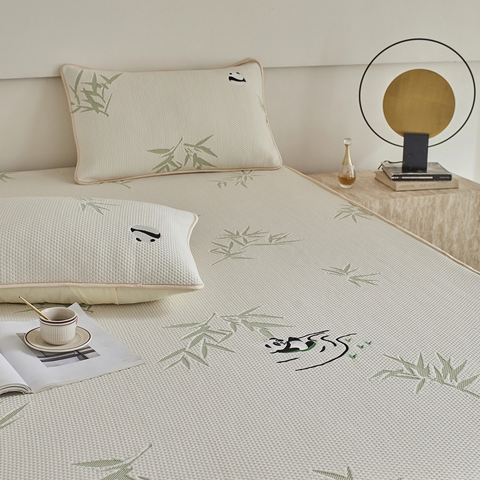 91家纺网 家纺一手货源 找家纺 （总）千朵森 2026新款冰岛冰感丝绿野仙踪床笠款凉席三件套