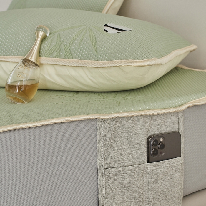 91家纺网 家纺一手货源 找家纺 千朵森 2026新款冰岛冰感丝绿野仙踪床笠款凉席三件套 绿野仙踪-竹叶青