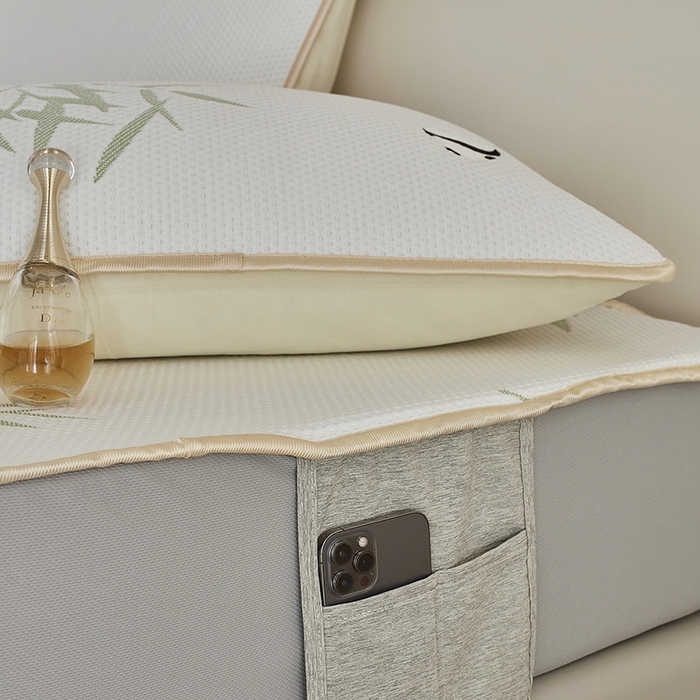 91家纺网 家纺一手货源 找家纺 千朵森 2026新款冰岛冰感丝绿野仙踪床笠款凉席三件套 绿野仙踪-浅米黄