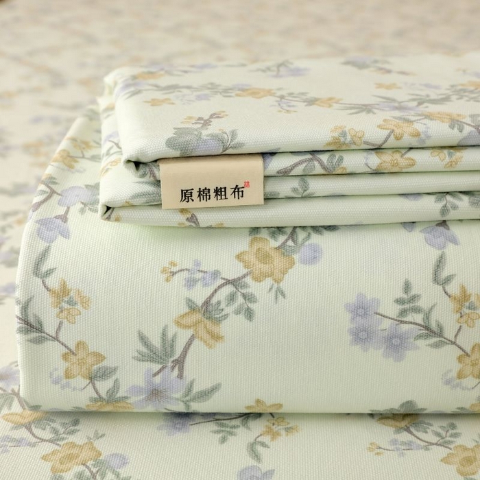 91家纺网 家纺一手货源 找家纺 （总）欧妮家纺 2025新款全棉纯棉老粗布床单夏季空调凉席子三件套-花卉系列