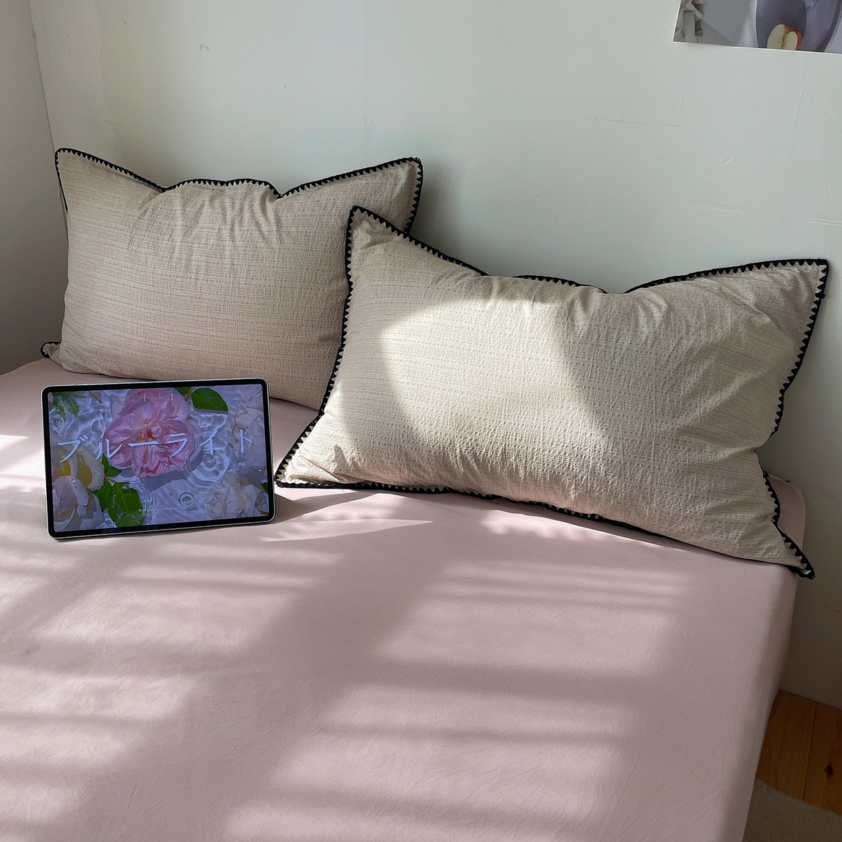 91家纺网 家纺一手货源 找家纺 凯洛奇 2026新款色织阳离子贝壳边四件套 阳离子-奶咖