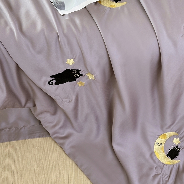 91家纺网 家纺一手货源 找家纺 （总）波比可可 2026新款春夏凉感莱赛尔60支兰精天丝绣花夏被四件套