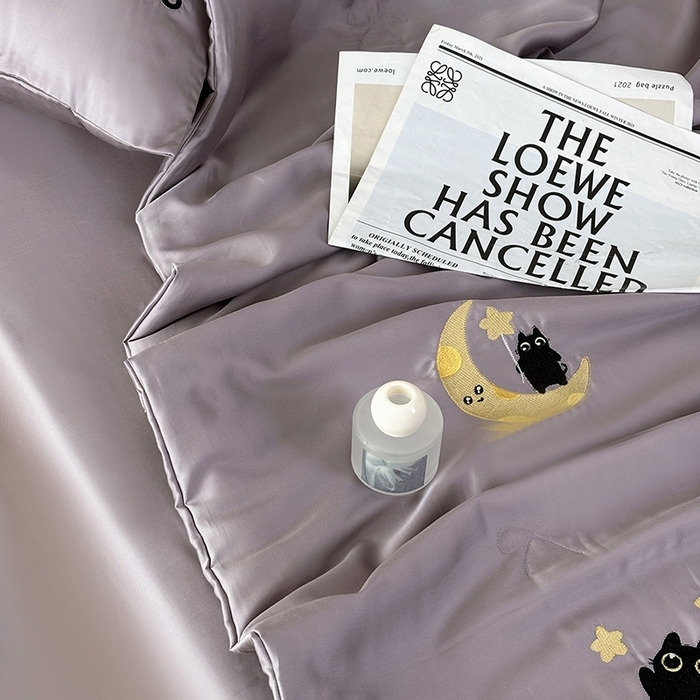 91家纺网 家纺一手货源 找家纺 （总）波比可可 2026新款春夏凉感莱赛尔60支兰精天丝绣花夏被四件套