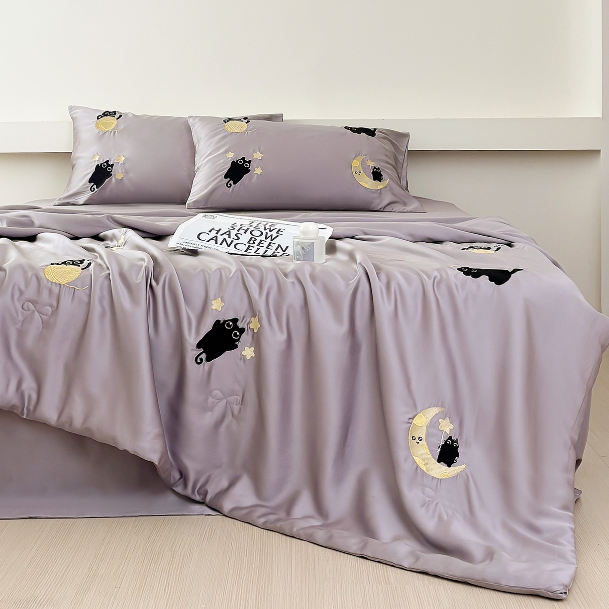 （总）波比可可 2026新款春夏凉感莱赛尔60支兰精天丝绣花夏被四件套