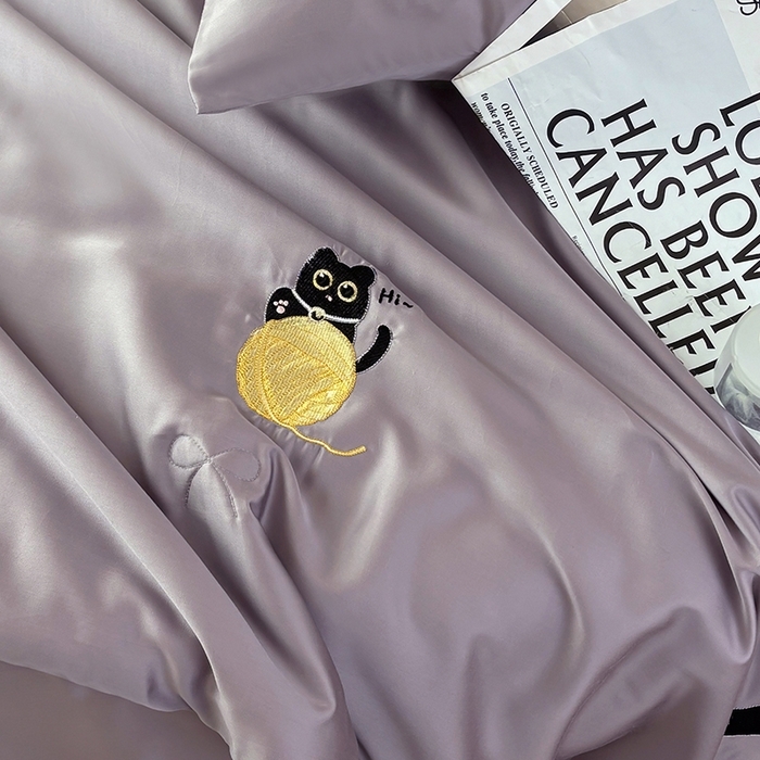 91家纺网 家纺一手货源 找家纺 （总）波比可可 2026新款春夏凉感莱赛尔60支兰精天丝绣花夏被四件套