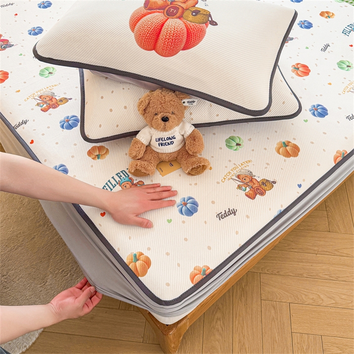 91家纺网 家纺一手货源 找家纺 （总）慕木家纺 2026春夏新款泰迪冰丝席系列凉席席子空调软席平席和床笠