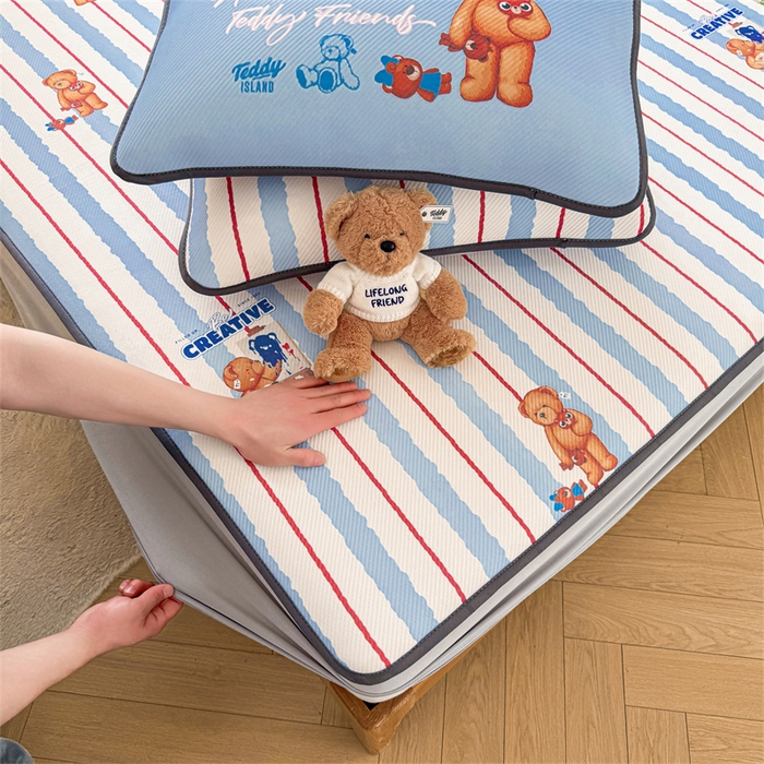 91家纺网 家纺一手货源 找家纺 （总）慕木家纺 2026春夏新款泰迪冰丝席系列凉席席子空调软席平席和床笠