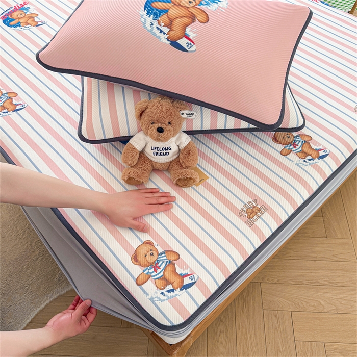 91家纺网 家纺一手货源 找家纺 （总）慕木家纺 2026春夏新款泰迪冰丝席系列凉席席子空调软席平席和床笠