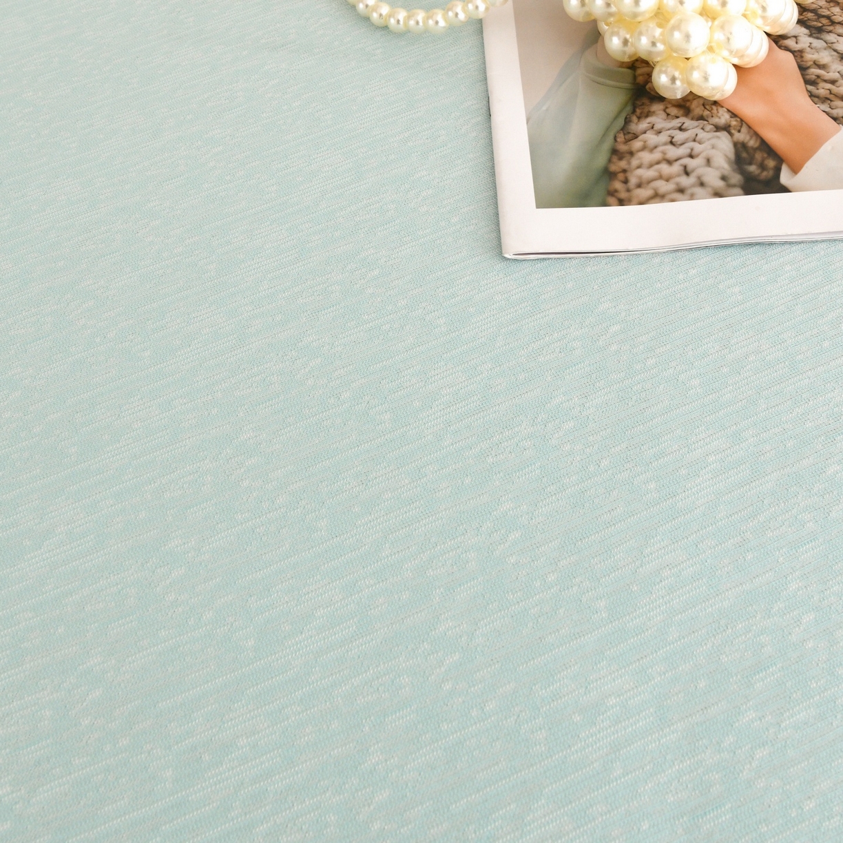 91家纺网 家纺一手货源 找家纺 金艾草 2026新款PE冰豆豆席凉感凉席单件席子平铺款 豆豆凉席-浅蓝