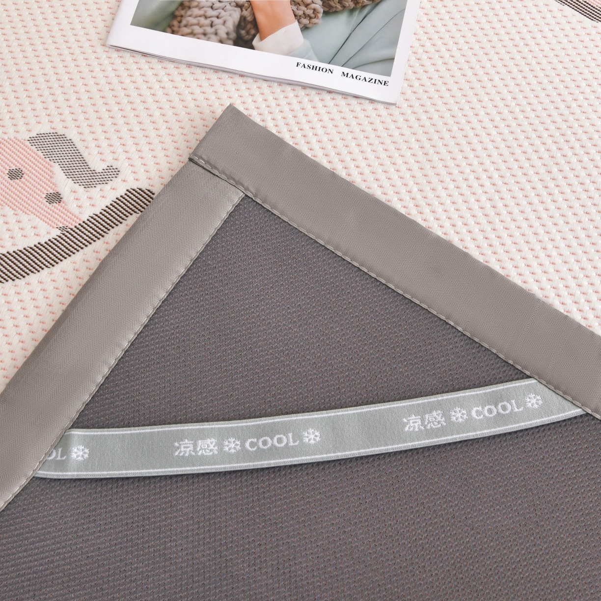 91家纺网 家纺一手货源 找家纺 金艾草 2026新款PE冰豆豆席凉感凉席单件席子平铺款 凉豆豆凉席-小马粉