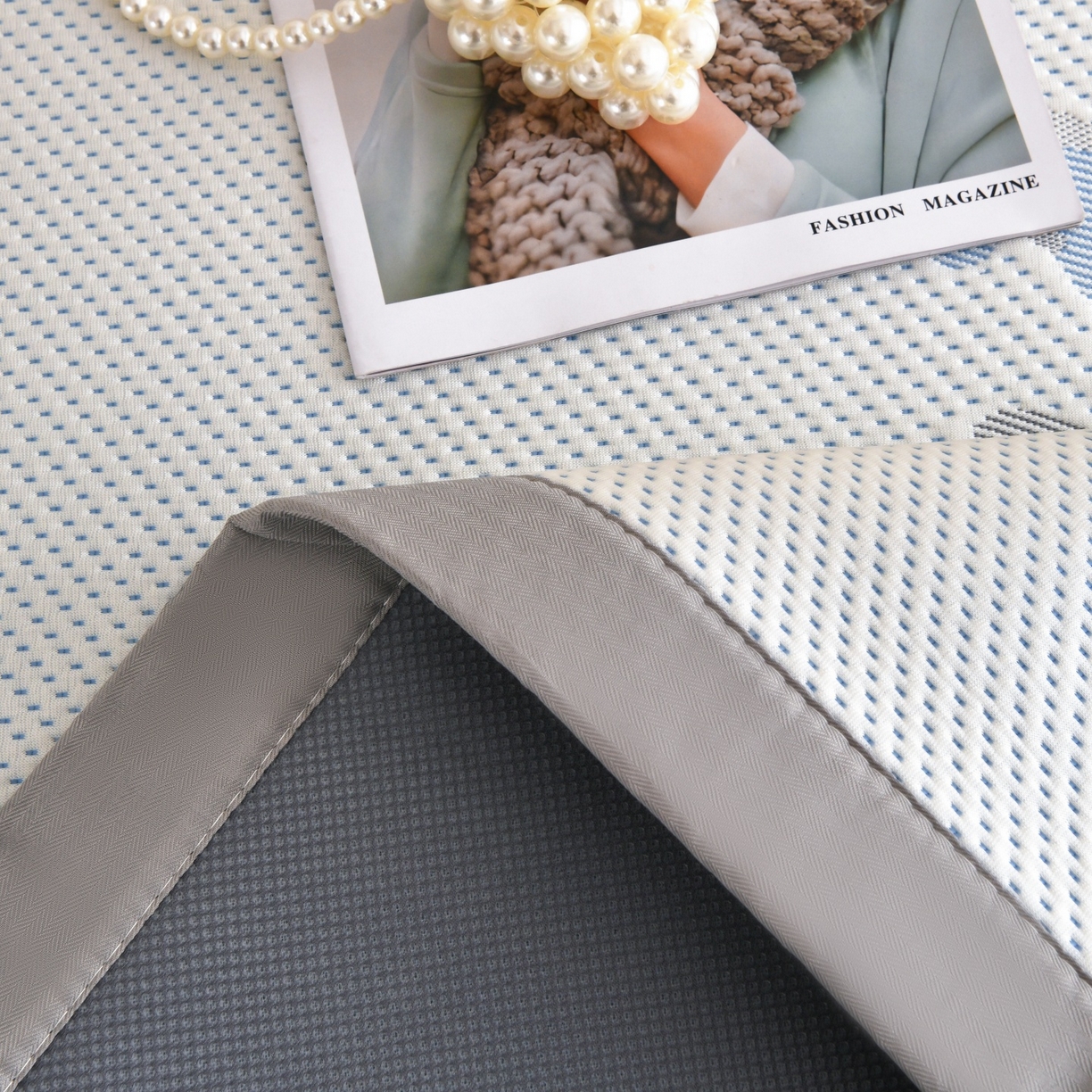 91家纺网 家纺一手货源 找家纺 金艾草 2026新款PE冰豆豆席凉感凉席单件席子平铺款 凉豆豆凉席-小马蓝