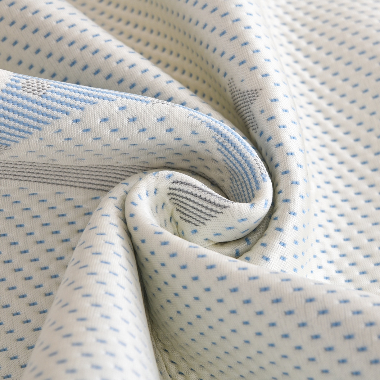 91家纺网 家纺一手货源 找家纺 金艾草 2026新款PE冰豆豆席凉感凉席单件席子平铺款 凉豆豆凉席-小马蓝