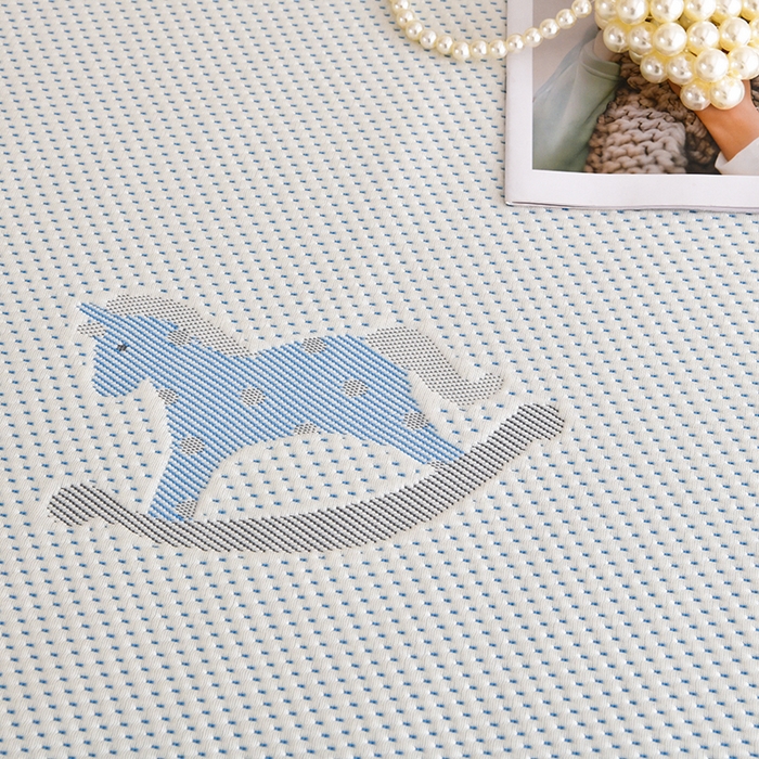 91家纺网 家纺一手货源 找家纺 金艾草 2026新款PE冰豆豆席凉感凉席单件席子平铺款 凉豆豆凉席-小马蓝