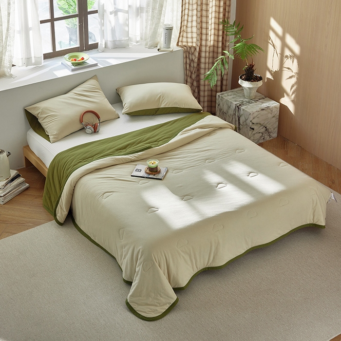 91家纺网 家纺一手货源 找家纺 （总）沐珩家纺 2026新款全棉云感针织棉双拼夏被