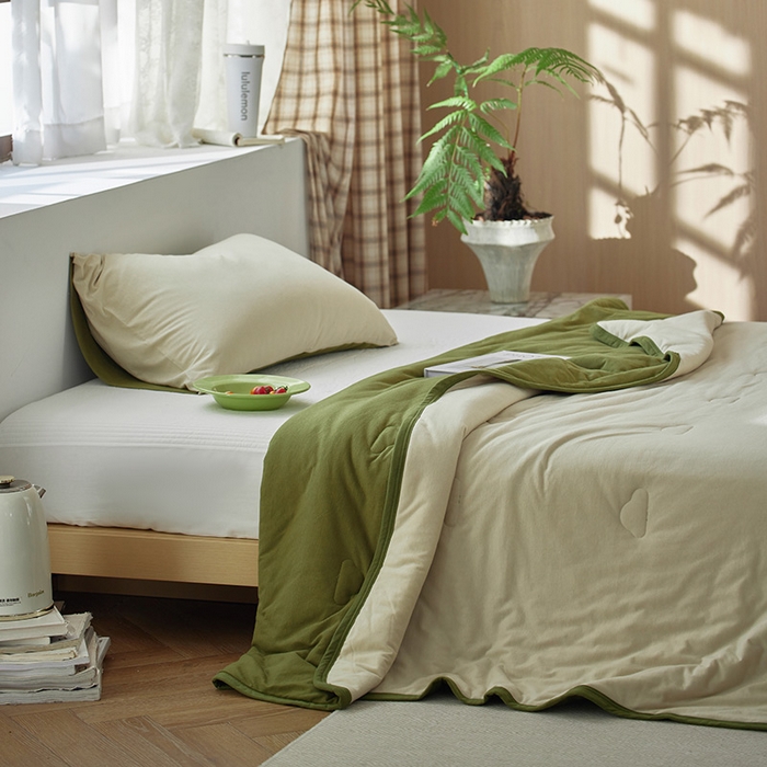 91家纺网 家纺一手货源 找家纺 （总）沐珩家纺 2026新款全棉云感针织棉双拼夏被