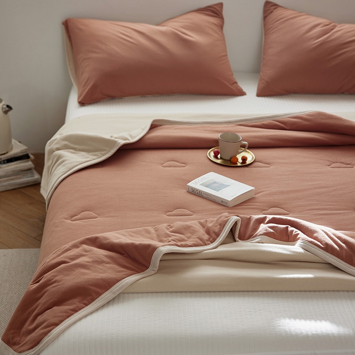 91家纺网 家纺一手货源 找家纺 （总）沐珩家纺 2026新款全棉云感针织棉双拼夏被