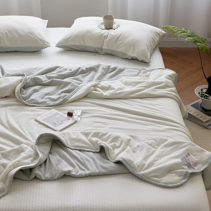 91家纺网 家纺一手货源 找家纺 （总）沐珩家纺 2026新款全棉云感针织棉双拼夏被