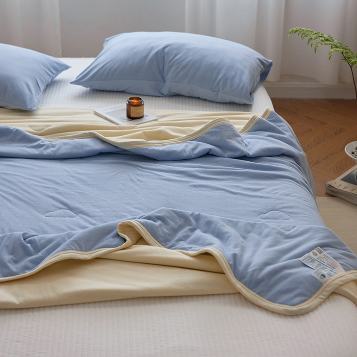 91家纺网 家纺一手货源 找家纺 （总）沐珩家纺 2026新款全棉云感针织棉双拼夏被