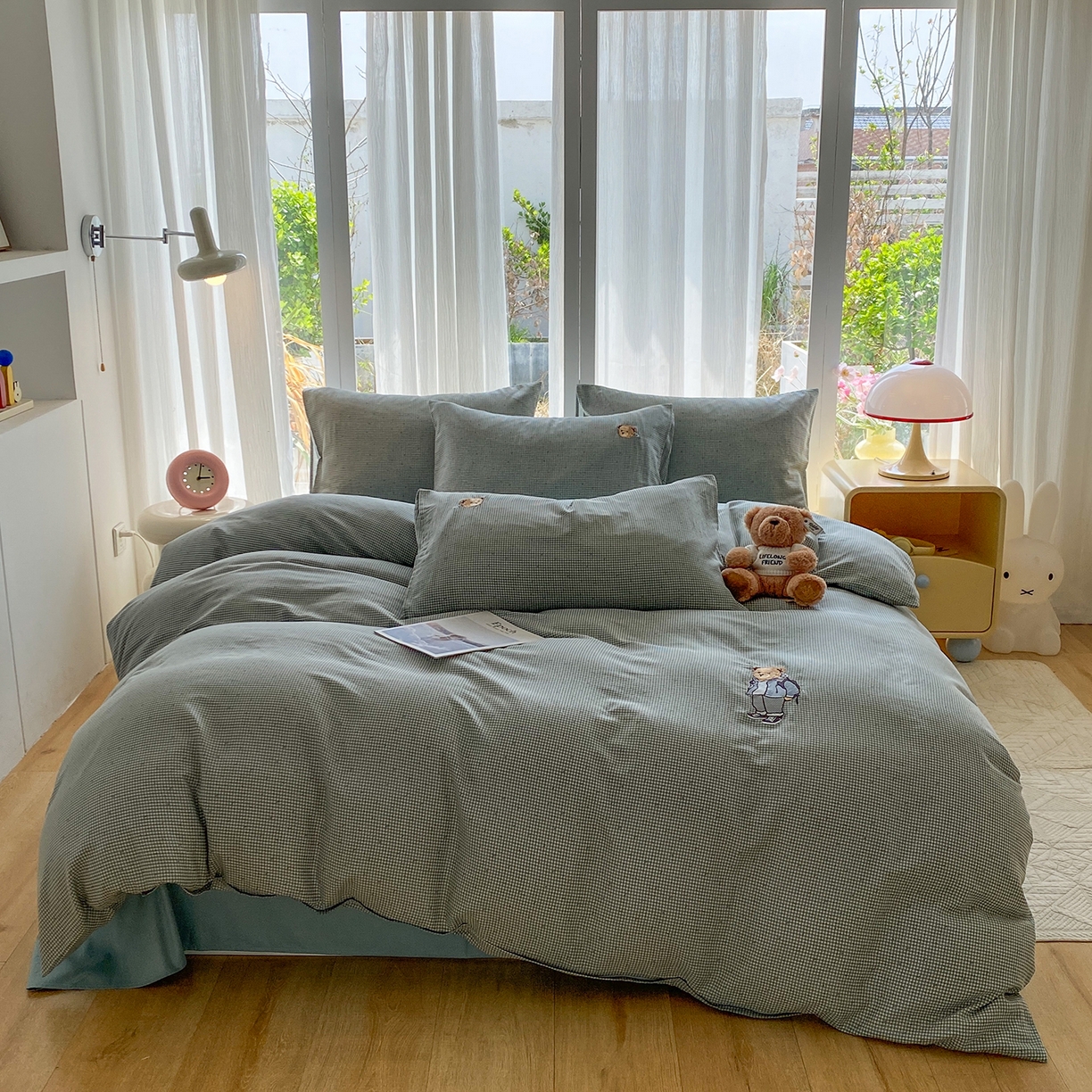 91家纺网 家纺一手货源 找家纺 （总）尚品本色 2026新款全棉纯棉双层纱印花刺绣四件套