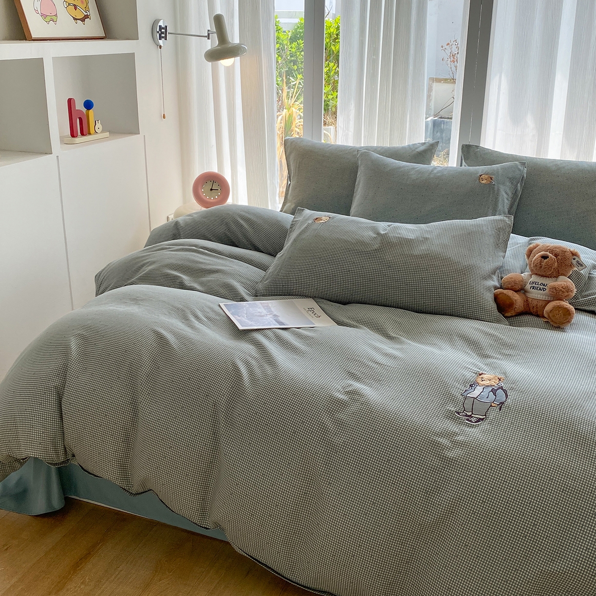 91家纺网 家纺一手货源 找家纺 （总）尚品本色 2026新款全棉纯棉双层纱印花刺绣四件套