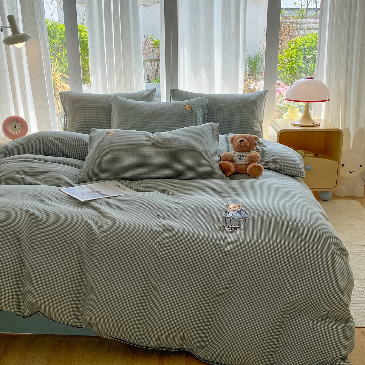 91家纺网 家纺一手货源 找家纺 （总）尚品本色 2026新款全棉纯棉双层纱印花刺绣四件套