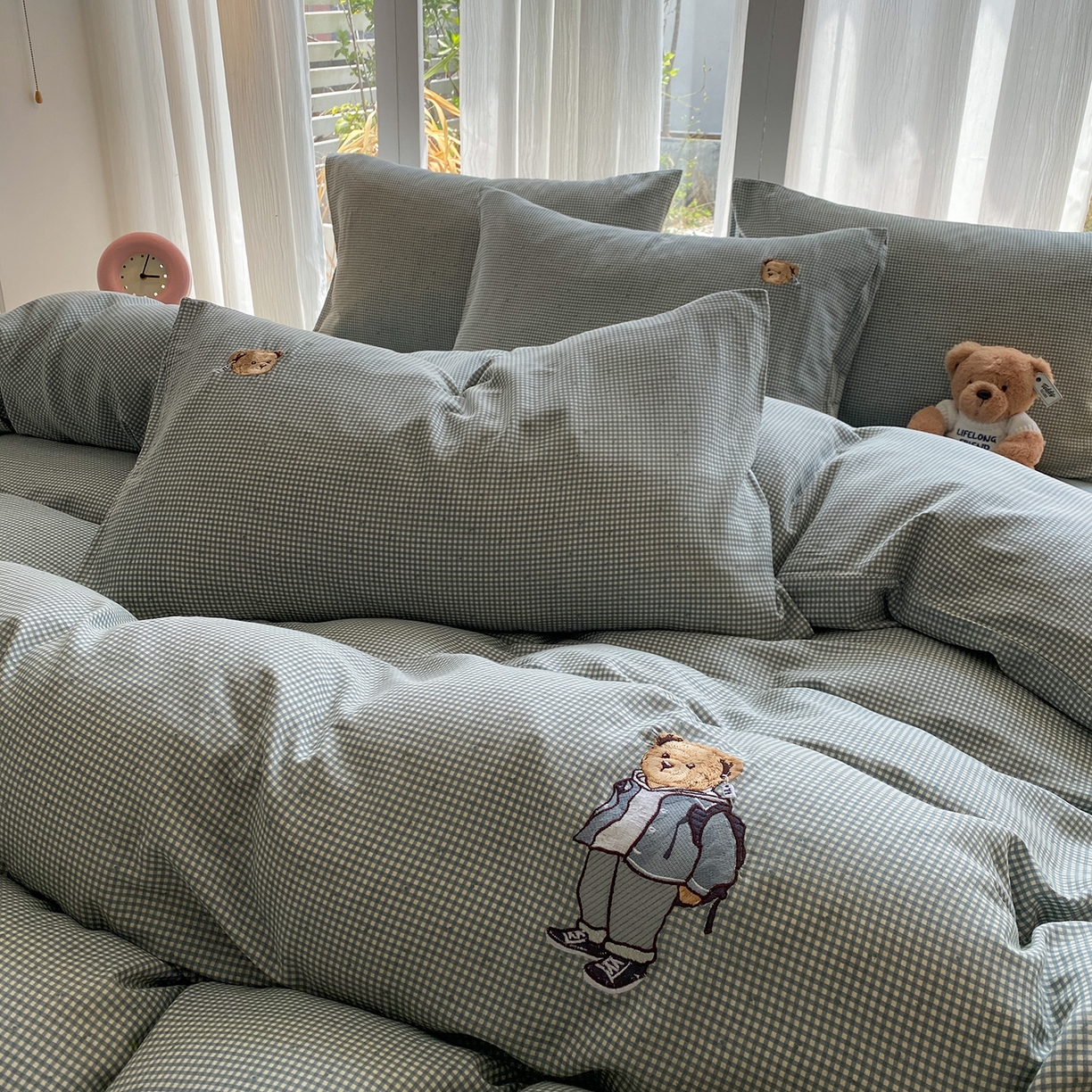 91家纺网 家纺一手货源 找家纺 （总）尚品本色 2026新款全棉纯棉双层纱印花刺绣四件套