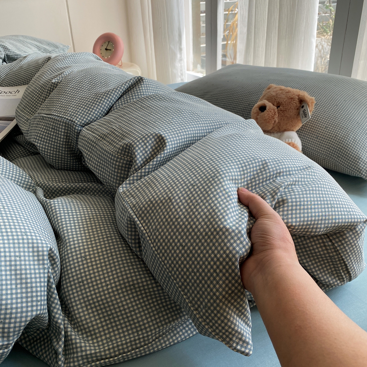 91家纺网 家纺一手货源 找家纺 （总）尚品本色 2026新款全棉纯棉双层纱印花刺绣四件套