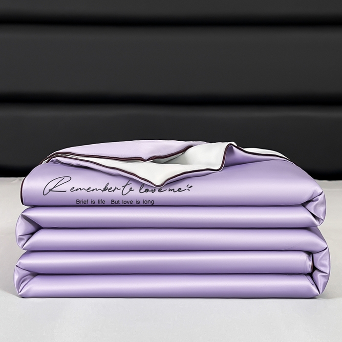 91家纺网 家纺一手货源 找家纺 云恋家纺 2026新款轻奢高级感水洗冰丝刺绣夏凉被凉感可裸睡空调被四件套学生薄款被-一生所爱系列 一生所爱-优雅紫+银灰